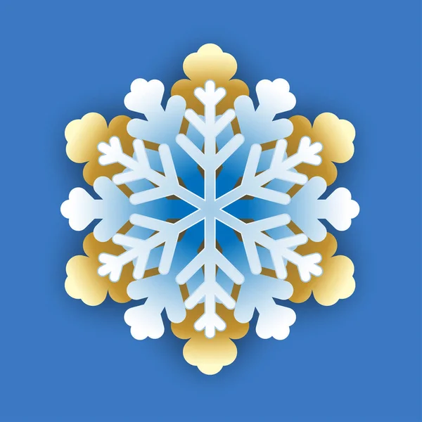 Winter Snowflake Isolated White — Stock Vector