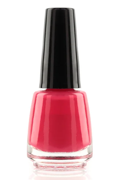 Esmaltes Uñas Rojos Botella Aislados Sobre Fondo Blanco — Foto de Stock