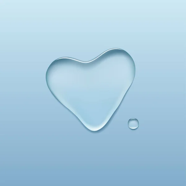 Gota Agua Forma Corazón Símbolo Del Día San Valentín — Vector de stock