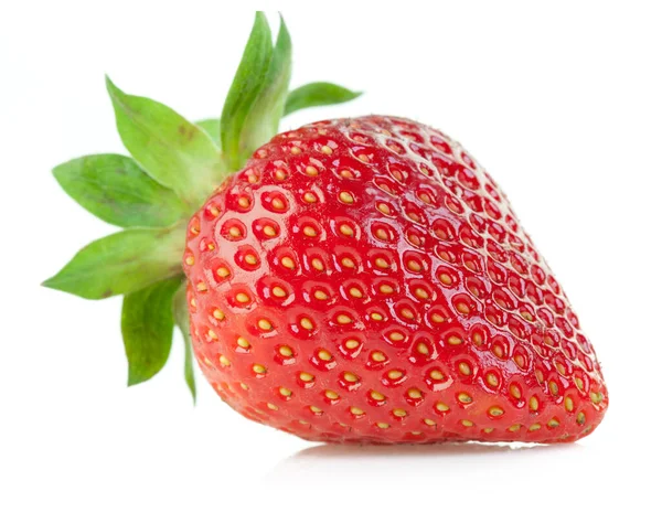 Close Two Ripe Strawberry White Background — Stock Photo, Image