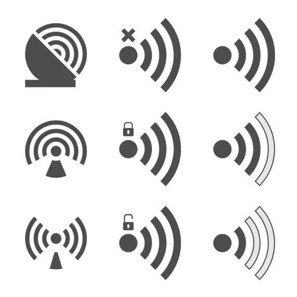 Zestaw ikona WiFi — Wektor stockowy