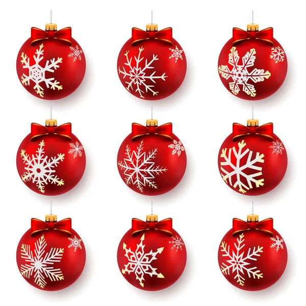 Red Christmas balls — Stock Vector