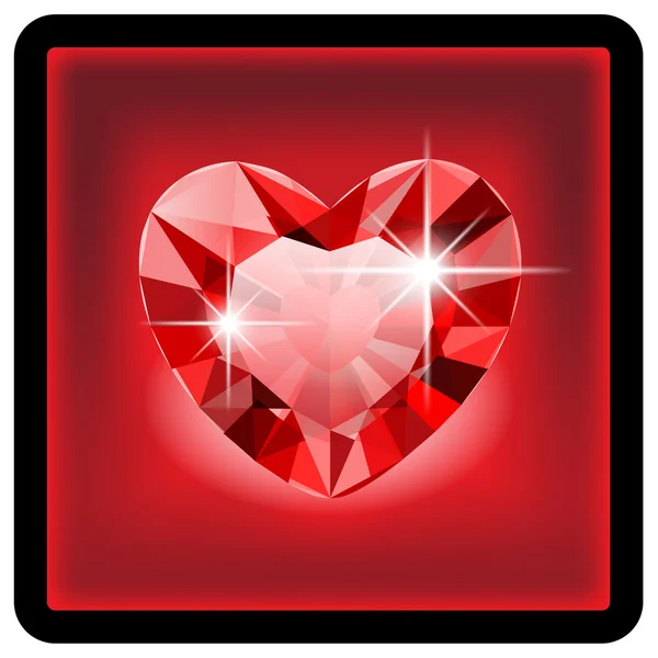 Corazón de diamante — Archivo Imágenes Vectoriales