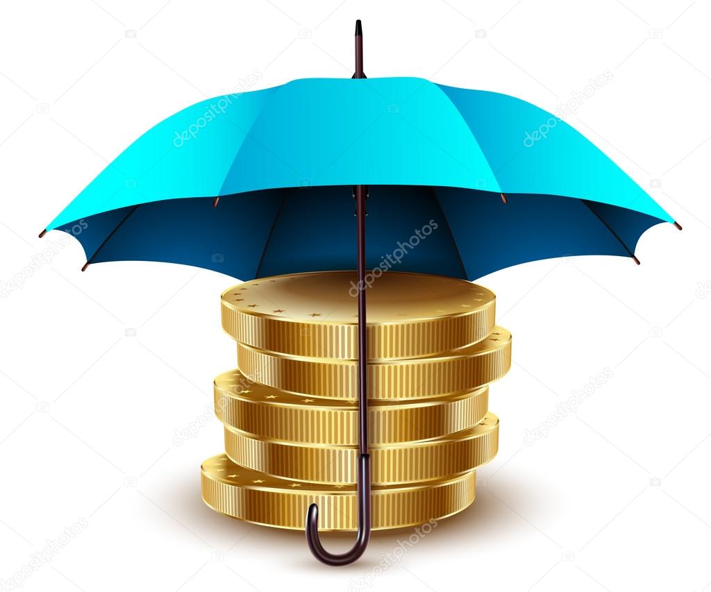 Umbrella and money. 