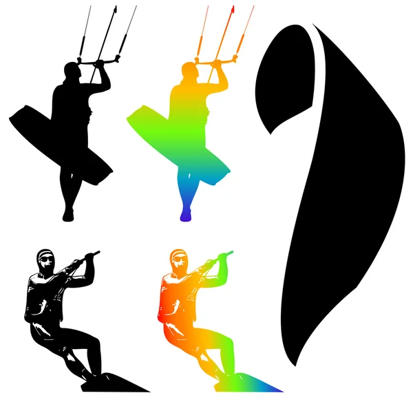 Kiteboarding — Vetor de Stock