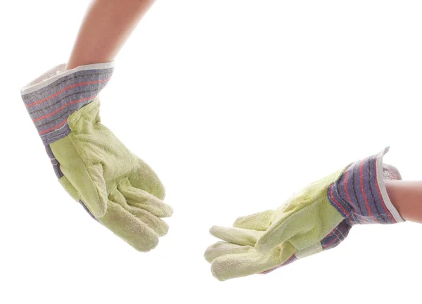 Hand in the construction glove — Stock Photo, Image