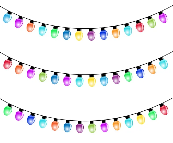 Color Christmas Light Bulbs — Stock Vector