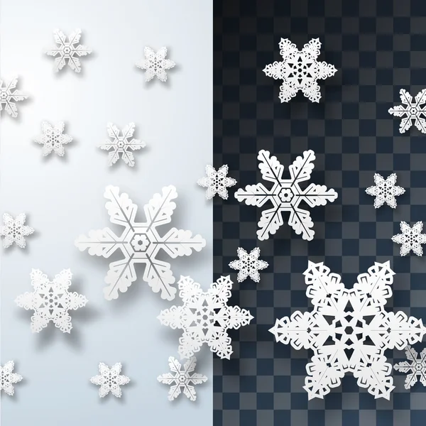 Snowflakes on Transparent background — Stock Vector