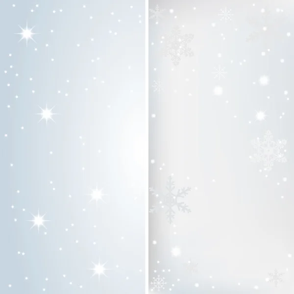 Neve, stelle e luci. Banner sfondo di Natale — Vettoriale Stock
