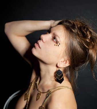 güzel genç kız closeup portresi