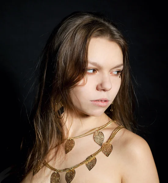 Closeup portrait of beautiful young girl — Stock Photo, Image