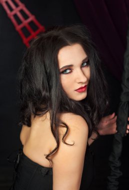 siyah genç güzel kadın