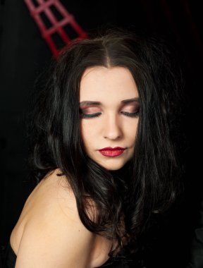 siyah genç güzel kadın