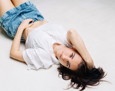 güzel genç kız closeup portresi