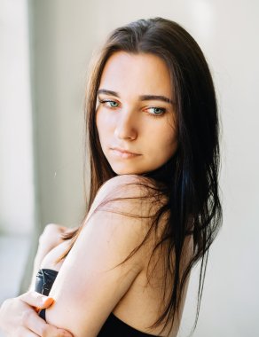 güzel genç kız closeup portresi