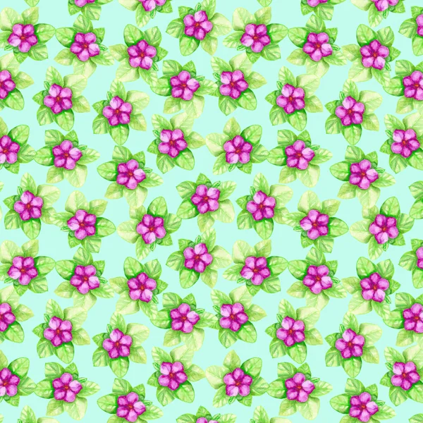 Aquarela Floral Sem Costura Padrão Verde Rosa Para Fundo Design — Fotografia de Stock