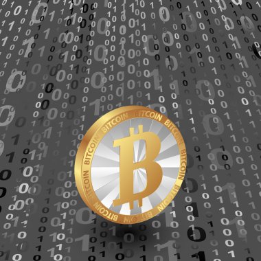 bitcoin - vektör çizim ile arka plan 