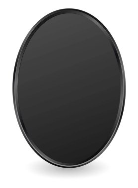 Beyaz arkaplanda siyah oval pankart