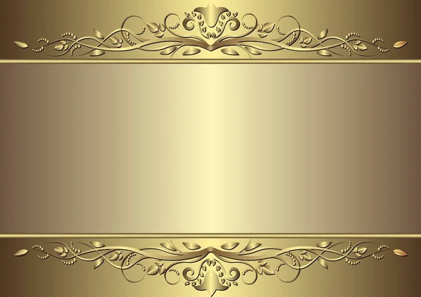 Золотой Фон Цветочным Орнаментом — стоковый вектор