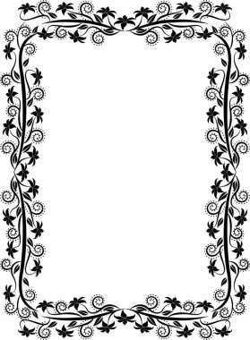Çiçeksel çerçeve silueti - vektör illüstrasyonu