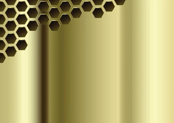 黄金の孔食研磨板 メタルグレートの背景 — ストックベクタ