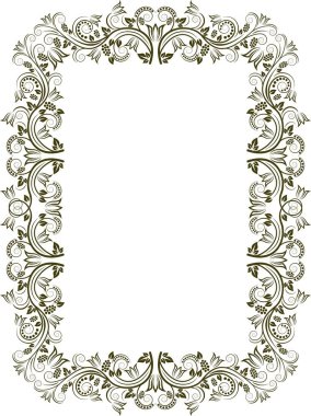 Eski süs eşyasıyla izole edilmiş çiçek çerçevesi