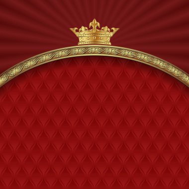 altın kenar ve taç ile süslü arkaplan
