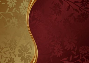 Çiçek desenli dekoratif arka plan ikiye bölünmüş.