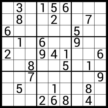 Sudoku bulmaca oyunu - vektör illüstrasyonu