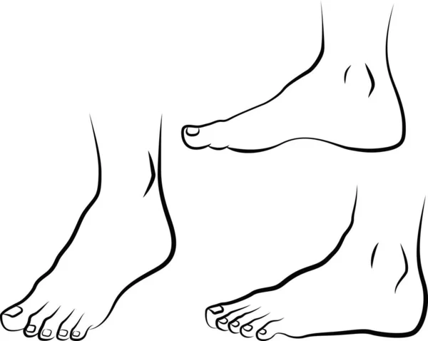 Croquis Simple Des Pieds Humains — Image vectorielle