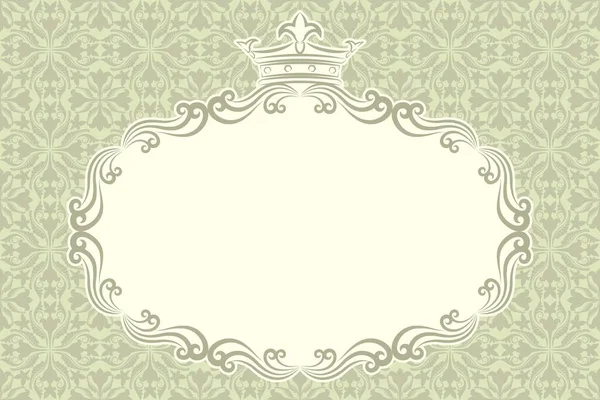 Vintage Background Decorative Frame Crown — Stock Vector