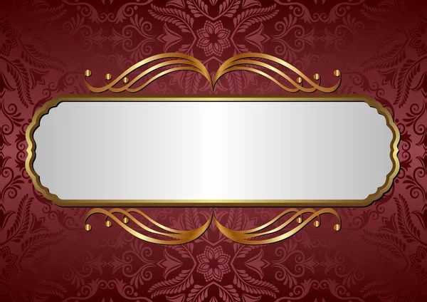 Decoratieve Achtergrond Met Vintage Patroon Gouden Frame — Stockvector