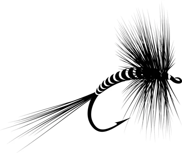 Isolerad Torrfluga Flugfiske Lockbete — Stock vektor