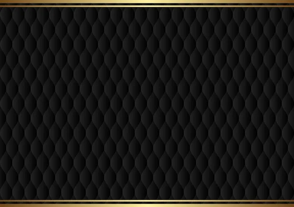 Zwarte Achtergrond Met Gouden Rand Decoratief Patroon — Stockvector