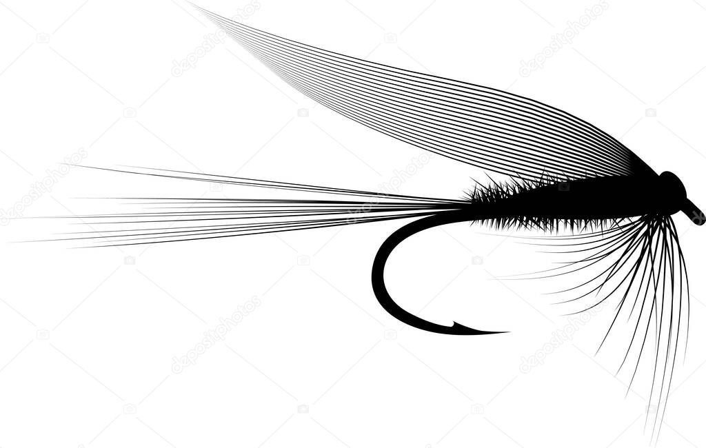 Dry fly silhouette - fishing lure