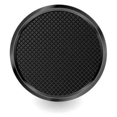 Beyaz arkaplanda siyah yuvarlak plaka