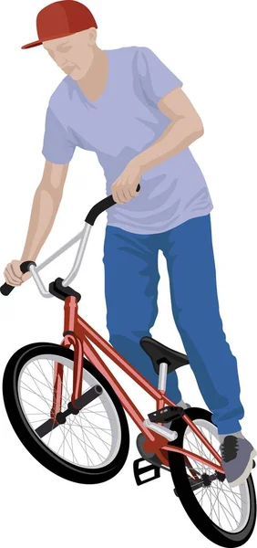 Macho Aislado Bicicleta Bmx — Vector de stock