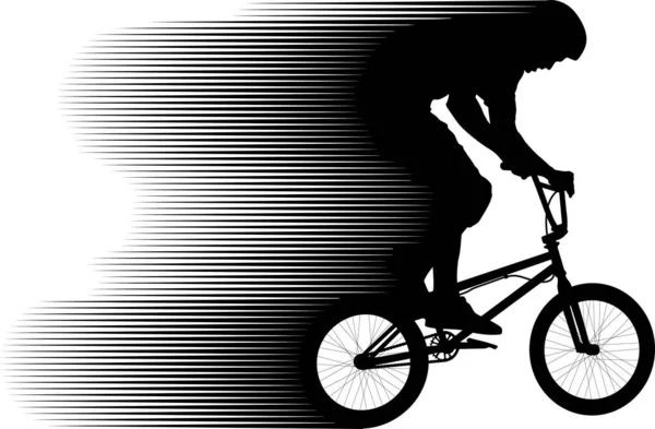 Silhouette Ciclista Clip Art Illustrazione — Vettoriale Stock