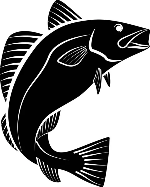 Cod Fish Silhouette Vector Illustration — Stock Vector