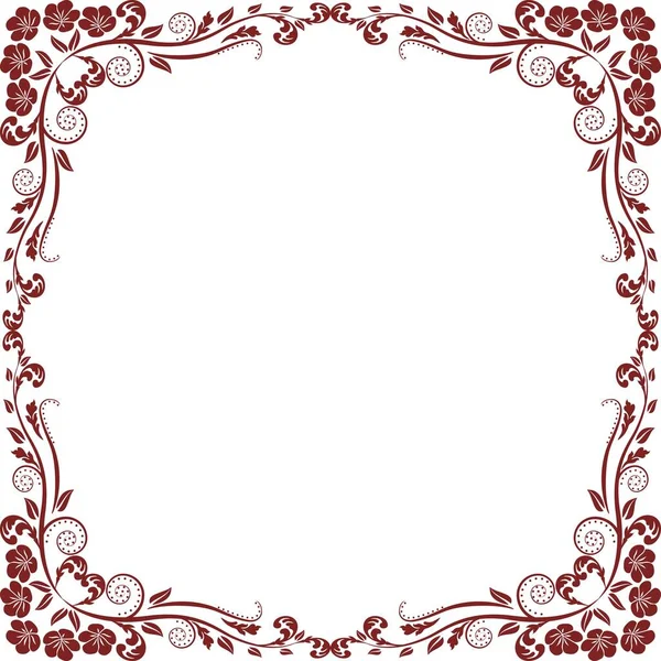 Floral Frame Silhouette Vector Illustration — Stock Vector