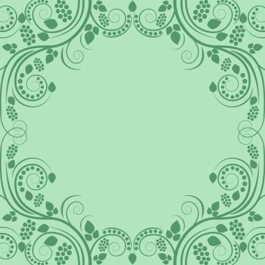 Çiçek çerçeveli yeşil arkaplan