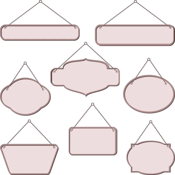 Ensemble Cadres Suspendus Isolés — Image vectorielle