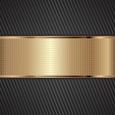 Siyah arkaplanda altın desenli plaket