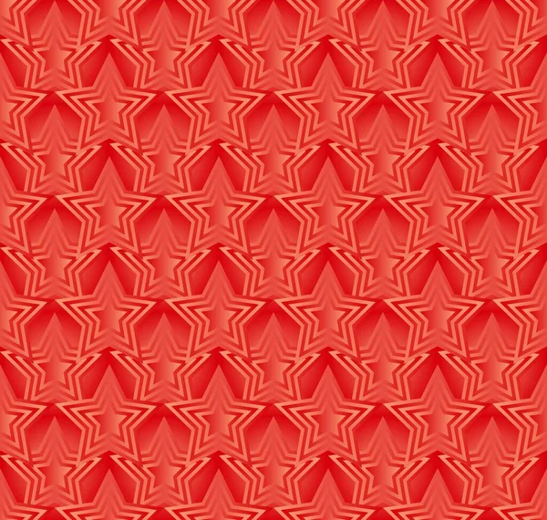 Fond Rouge Avec Des Formes Étoile Motif Sans Couture — Image vectorielle