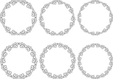 dekoratif yuvarlak çerçeveler dizisi