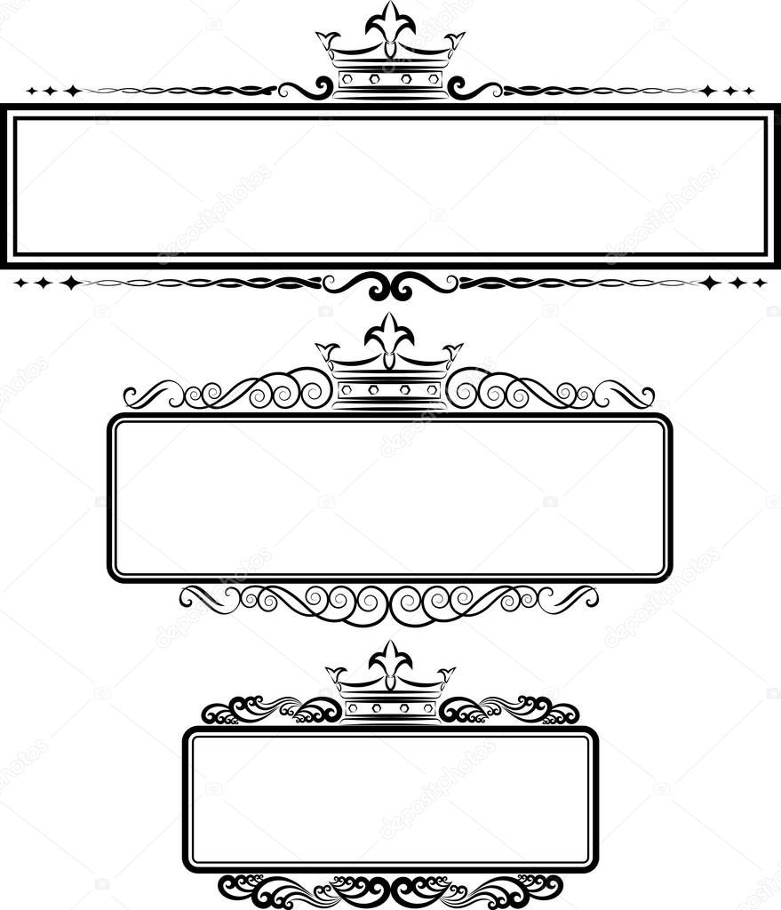 royal frames silhouette - vector illustration