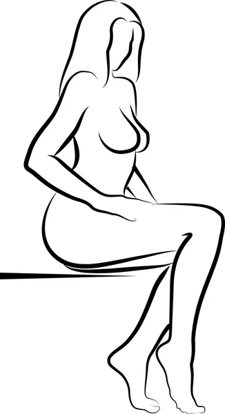 裸の女性 — ストックベクタ