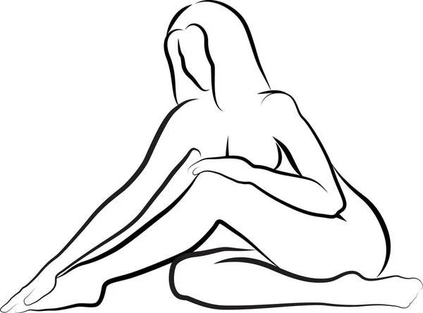 Frauen sitzen — Stockvektor