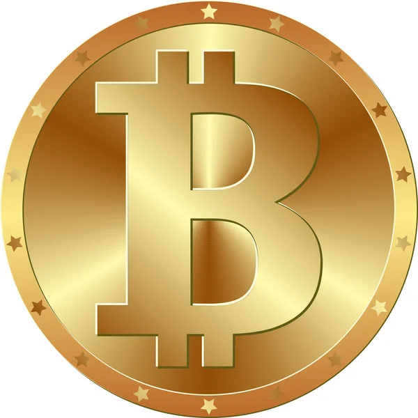 Golden bitcoin - cryptocurrency — Stock Vector