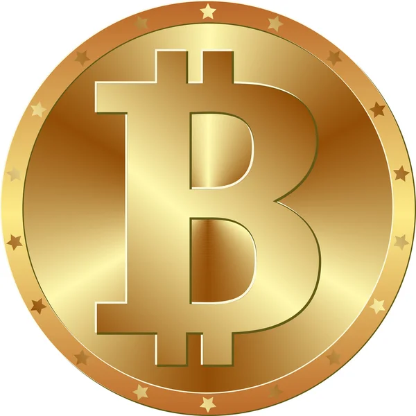 Arany bitcoin - cryptocurrency — Stock Vector